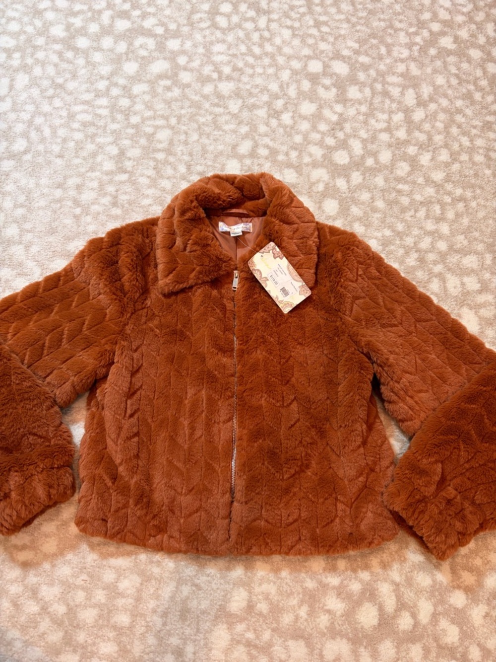 New Faux Fur Zip Jacket - Picture 2 of 9